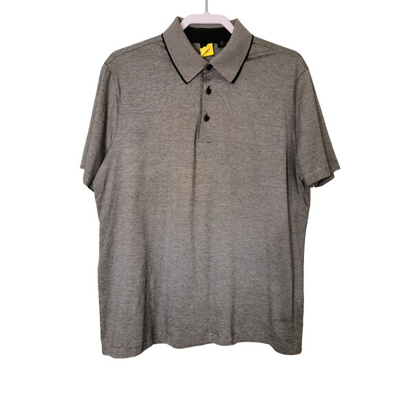 Hugo Boss Other - Boss by Hugo Boss Mens Cotton Polo Shirt XL Gray Black Trim Short Sleeve